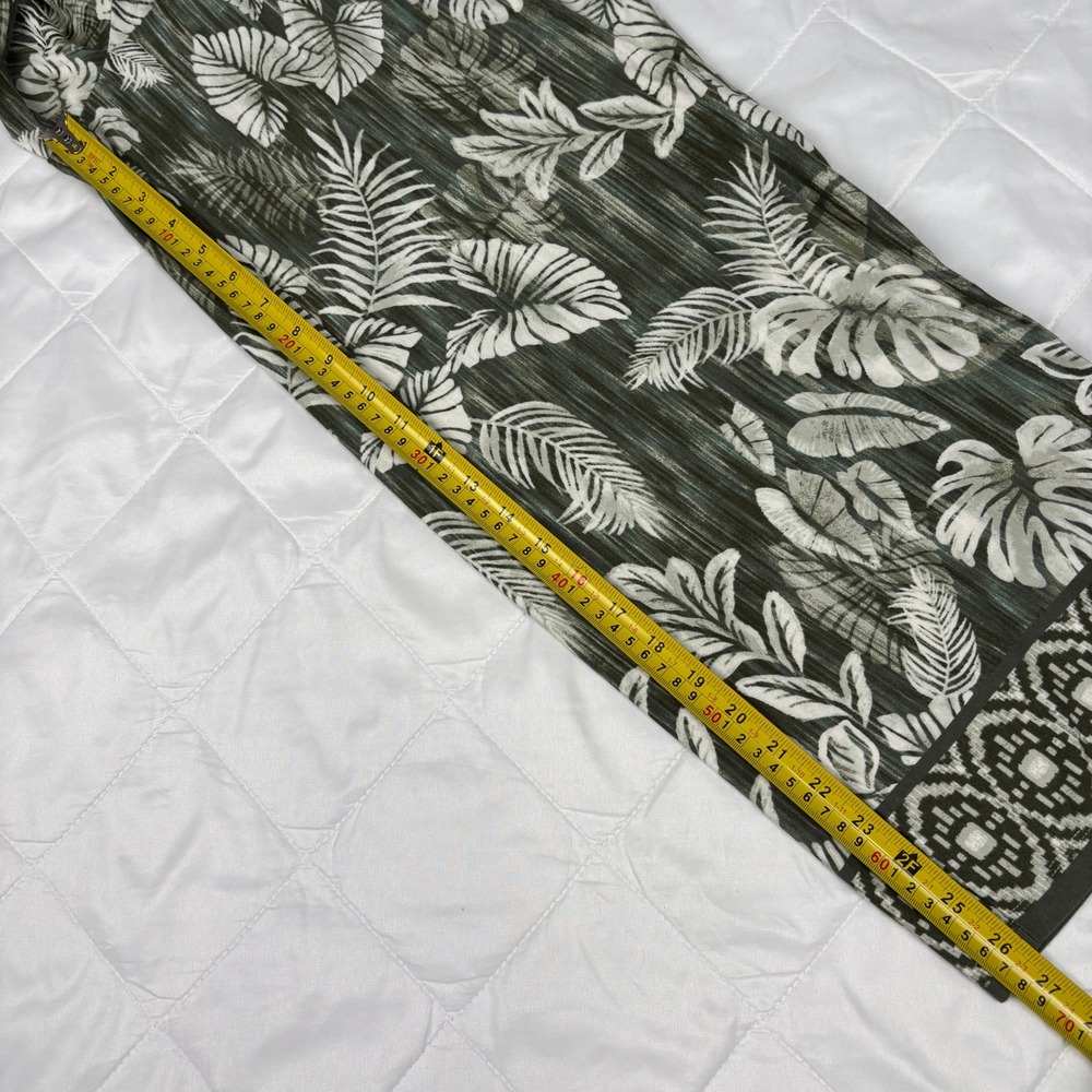 D&Co Beach Tropical Palm Leaf Lounge Set Womens M/L Green Capri Pants Pockets - Picture 14 of 16